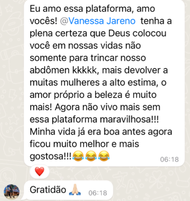 Depoimento 1 de aluna da Plataforma Abdômen na Prática