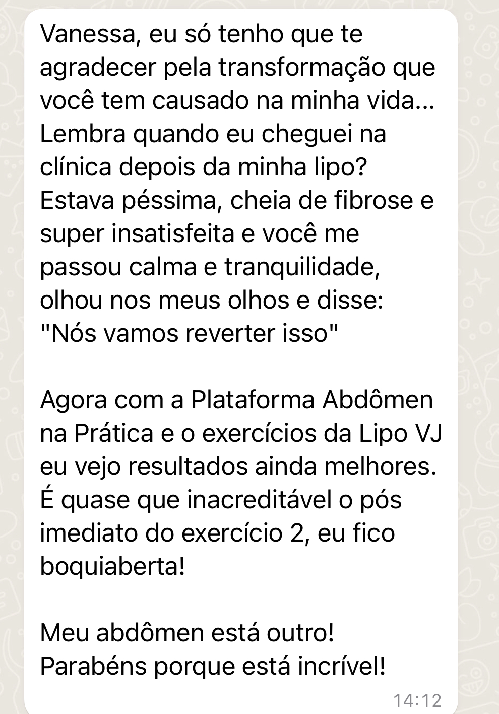 Depoimento 2 de aluna da Plataforma Abdômen na Prática