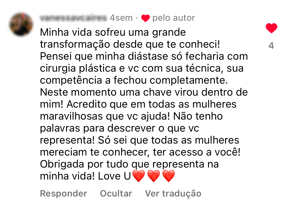 Depoimento 3 de aluna da Plataforma Abdômen na Prática